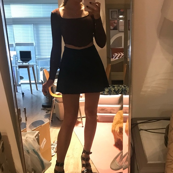 Abercrombie & Fitch Black Satin Flare Mini Skirt - Picture 6 of 6